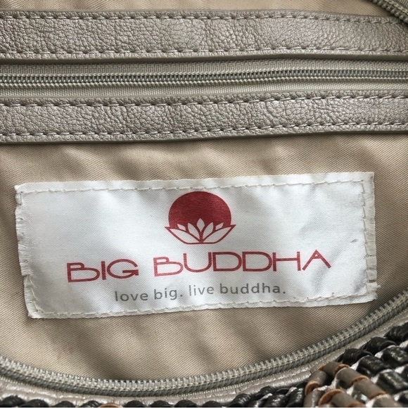 EUC BIG BUDDHA "BRANDI" Metallic Chevron Hobo Shimmer Slouch Bag - Picture 5 of 12